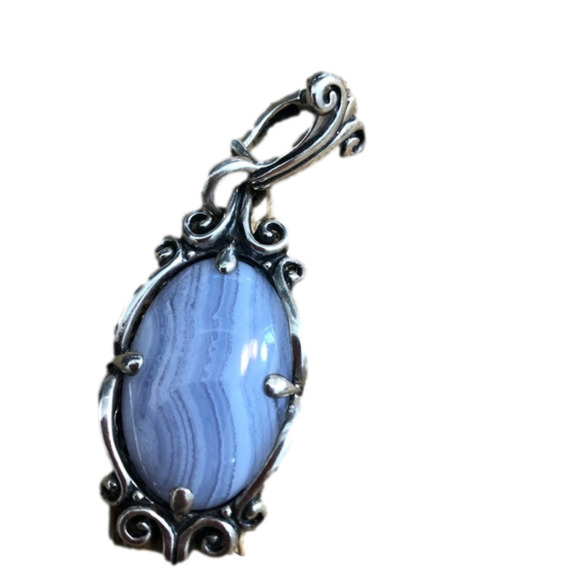 925 Sterling Silver Blue Stone Necklace Pendant